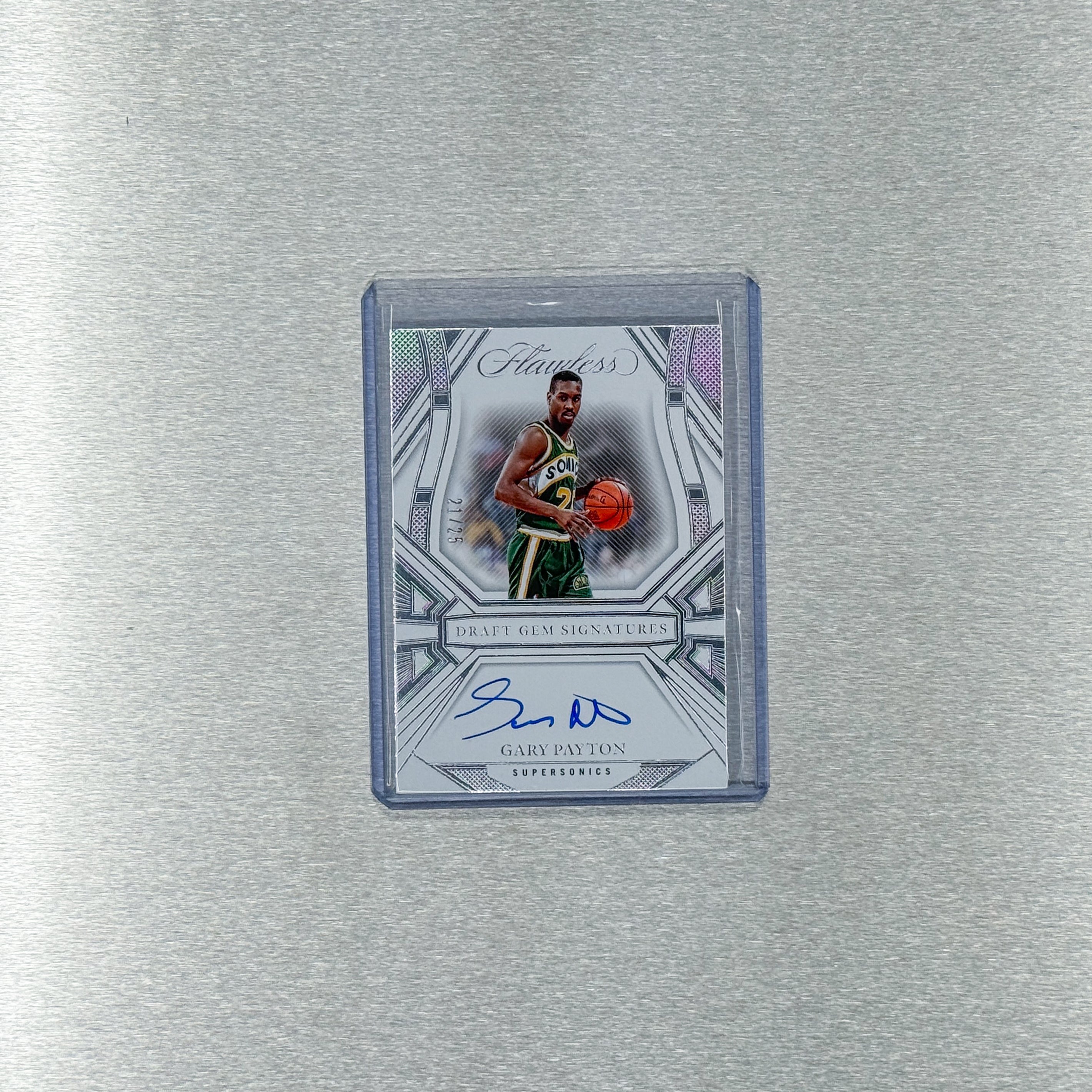 2023-24 Panini Flawless Basketball - Seattle Supersonics - Gary Payton 21/25 - Draft Gem Signatures
